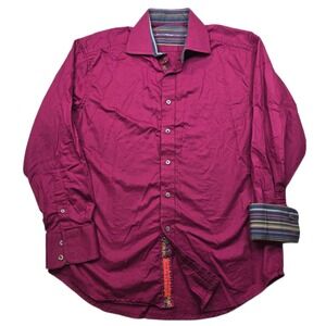 Robert Graham Flipcuff Shirt Mens Large Purple Long Sleeve Button Down Colorful